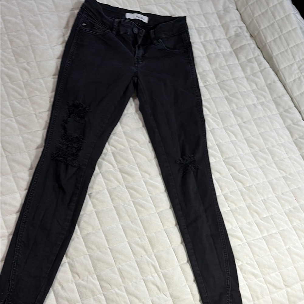 Black Distressed Skinny Jeans